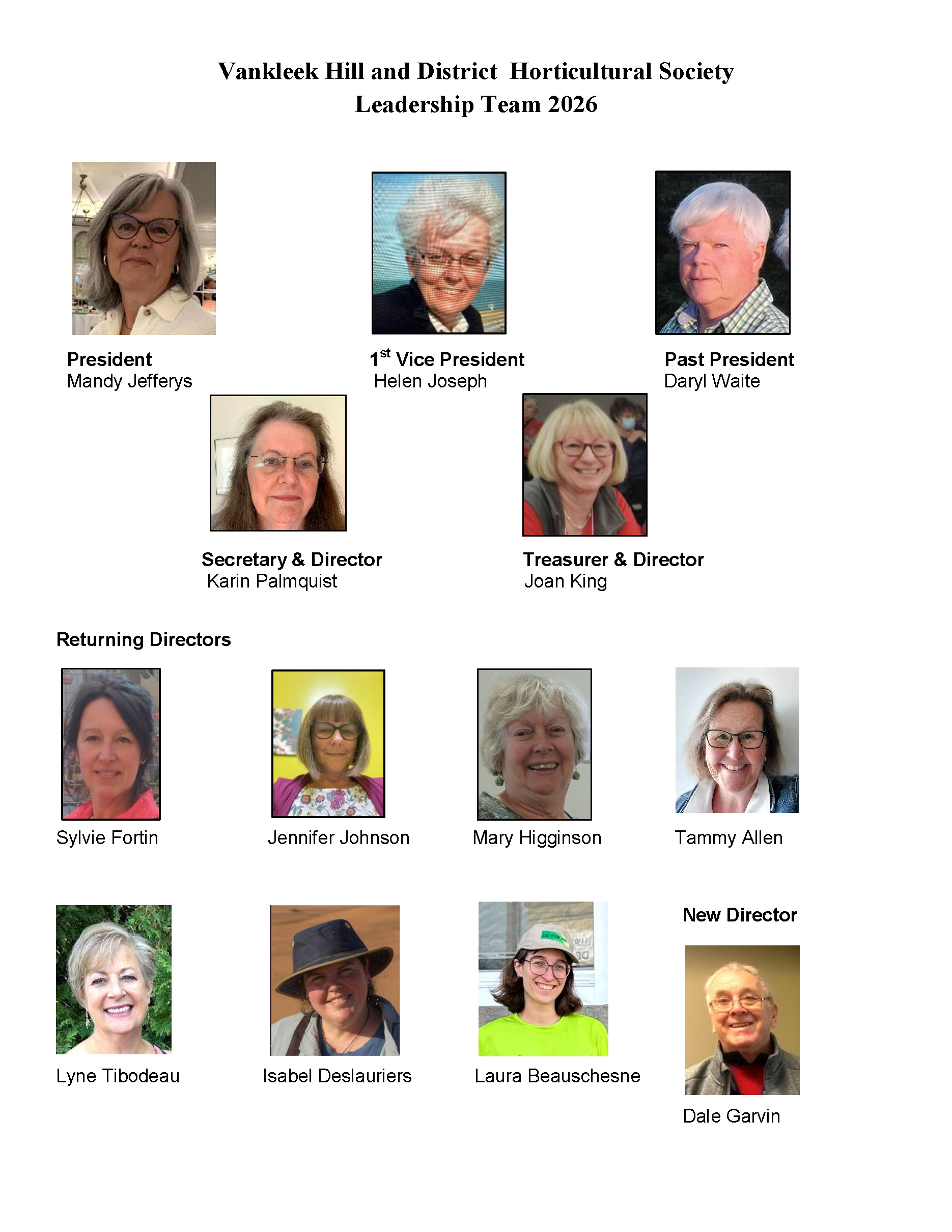 Leadership Team for 2026